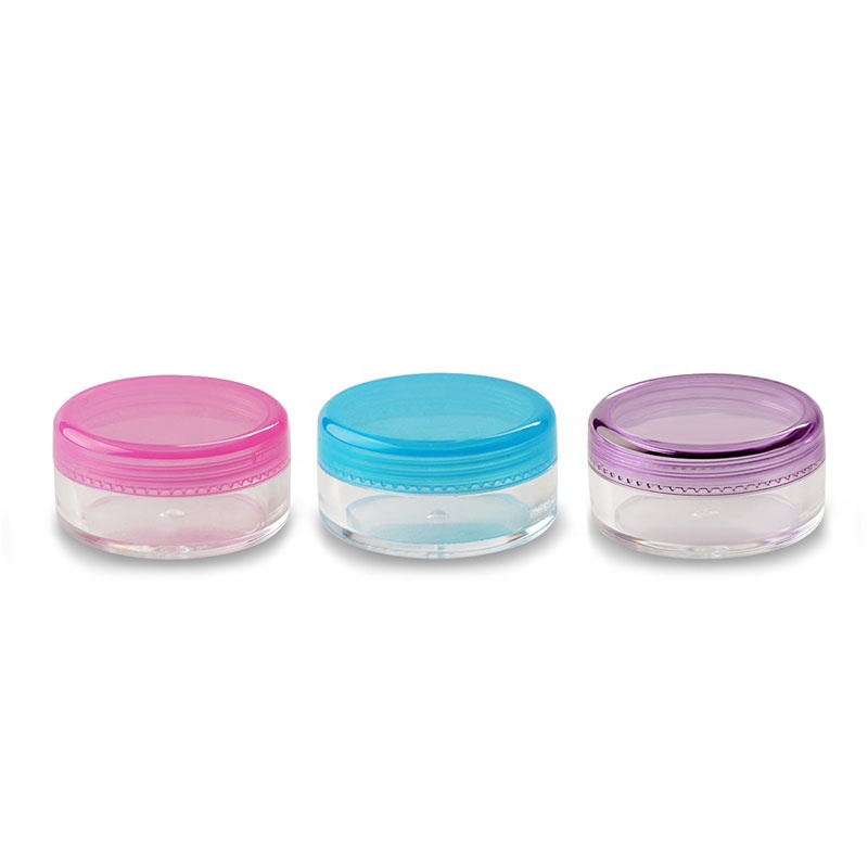3g 5g 10g 15g 20g PS Plastic Clear Cosmetic Jar Empty Refillable Glitter Pot Container for Nail Glitter Powder