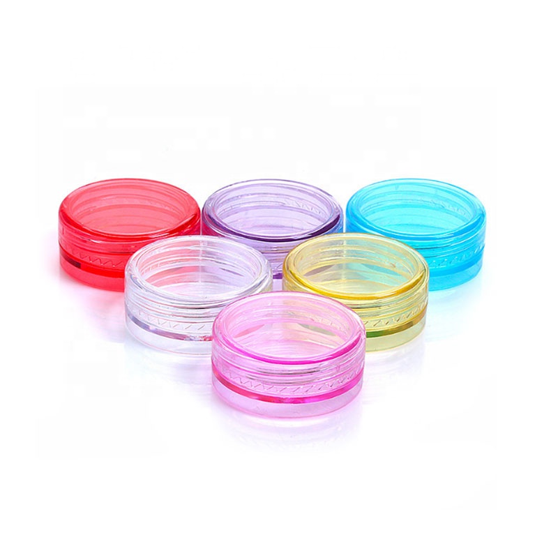 3g 5g 10g 15g 20g PS Plastic Clear Cosmetic Jar Empty Refillable Glitter Pot Container for Nail Glitter Powder