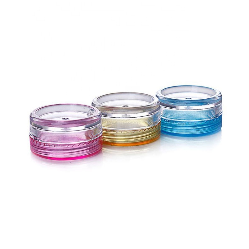 3g 5g 10g 15g 20g PS Plastic Clear Cosmetic Jar Empty Refillable Glitter Pot Container for Nail Glitter Powder
