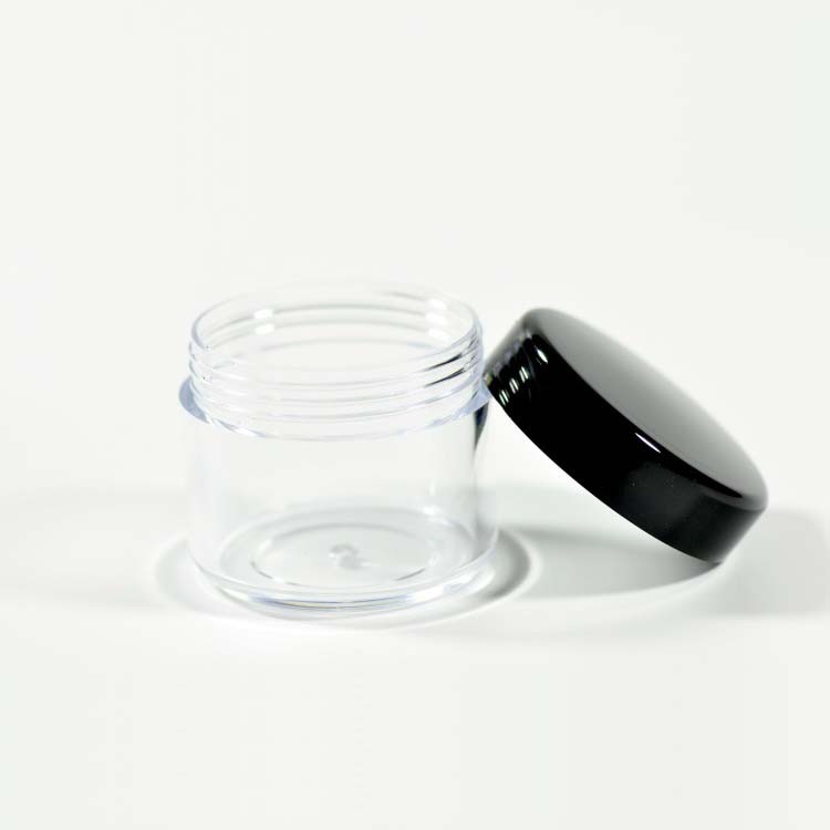 3g 5g 10g 15g 20g jars cosmetic PS cream container small MOQ eco-friendly black cosmetic jars