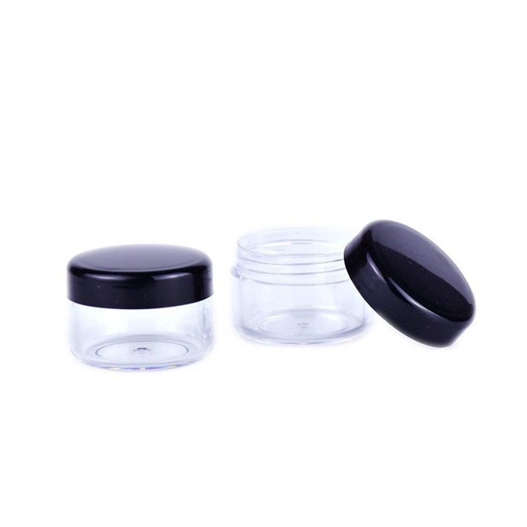3g 5g 10g 15g 20g jars cosmetic PS cream container small MOQ eco-friendly black cosmetic jars