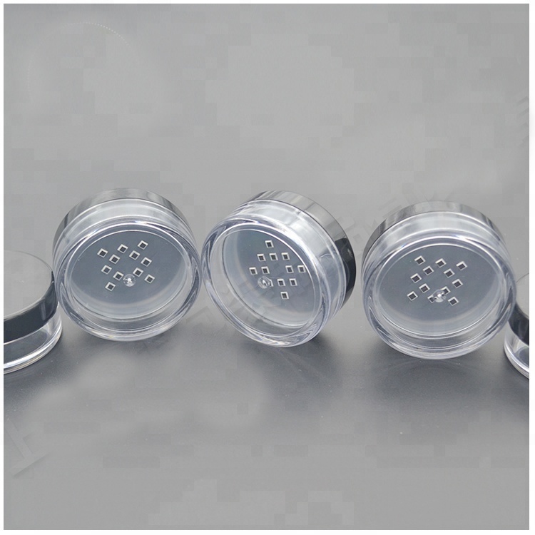 3g 5g 10g 15g 20g plastic empty plastic makeup powder jars cosmetic loose powder jar with sifter and rotating sifters