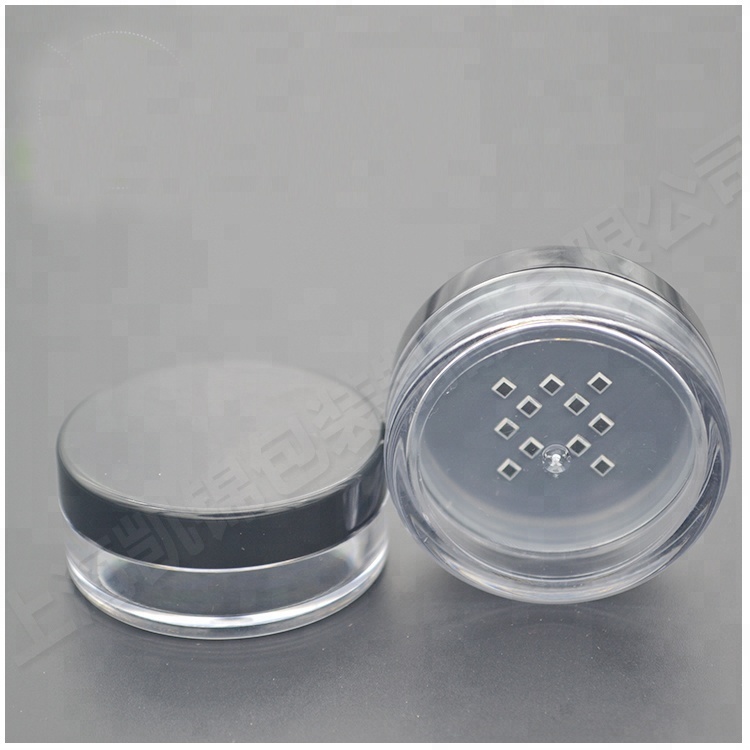 3g 5g 10g 15g 20g plastic empty plastic makeup powder jars cosmetic loose powder jar with sifter and rotating sifters