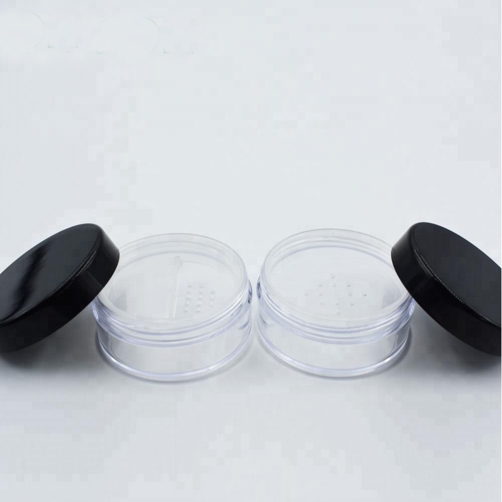 3g 5g 10g 15g 20g plastic empty plastic makeup powder jars cosmetic loose powder jar with sifter and rotating sifters