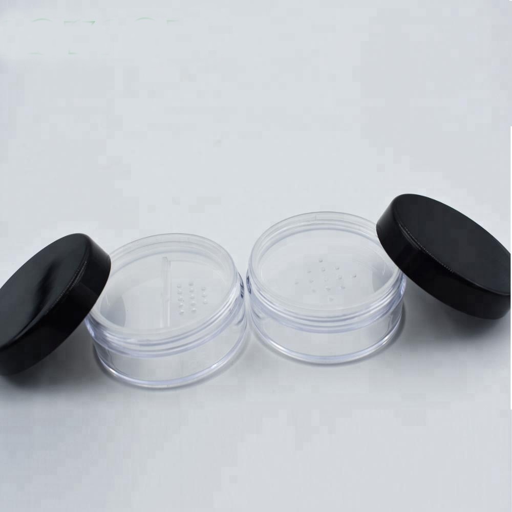 3g 5g 10g 15g 20g plastic empty plastic makeup powder jars cosmetic loose powder jar with sifter and rotating sifters