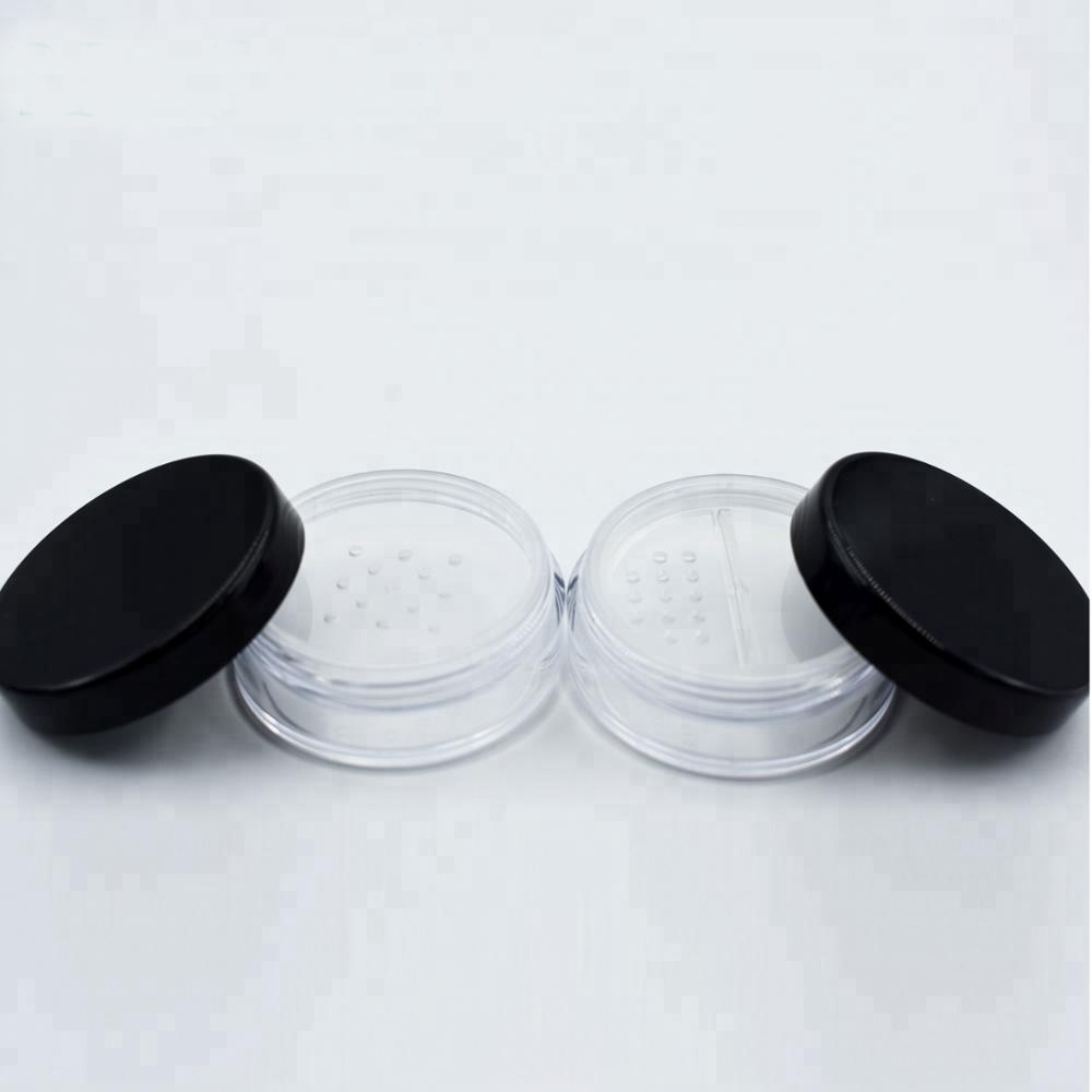 3g 5g 10g 15g 20g plastic empty plastic makeup powder jars cosmetic loose powder jar with sifter and rotating sifters