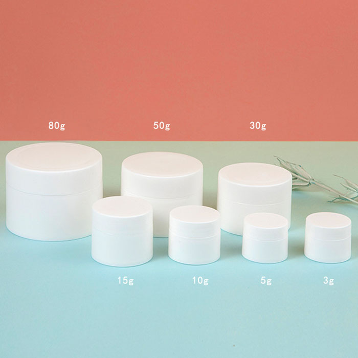3g 5g 10g 15g 30g 50g 80g Matte white Double wall body butter container PP face cream jar plastic