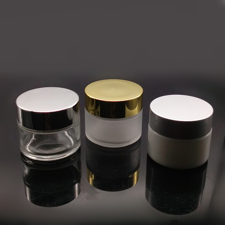 3g 5g 10g 20g 30g 50g 100g frosted cosmetic glass jar with golden lid 30ml 50ml 100ml luxury cosmetics jar glass container