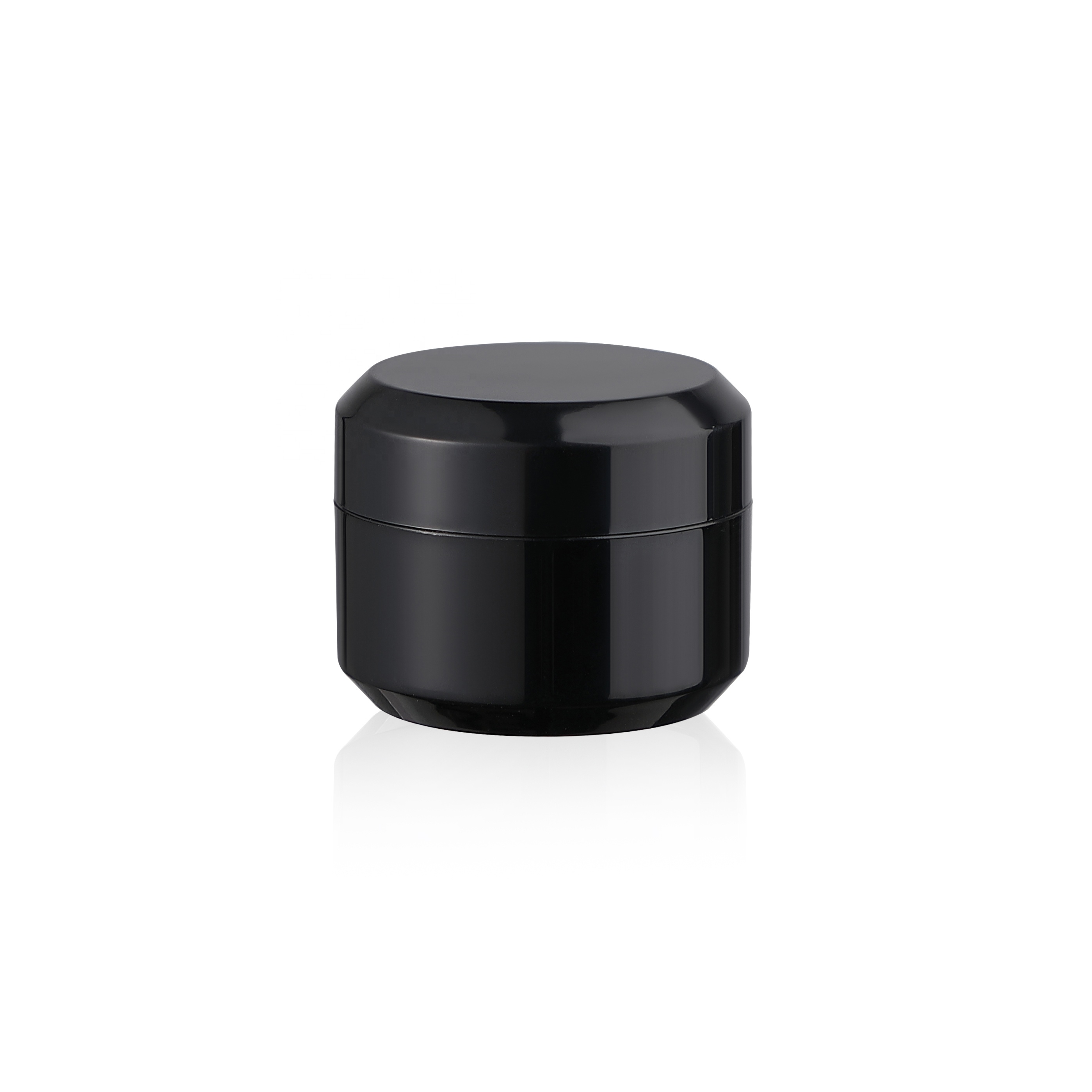 3g 5g 10g 20g black plastic bottles for gel nail polish cream jar with electroplate gold top