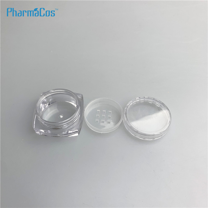3g/5g/10g/20g square spice jar plastic pots sample powders containers