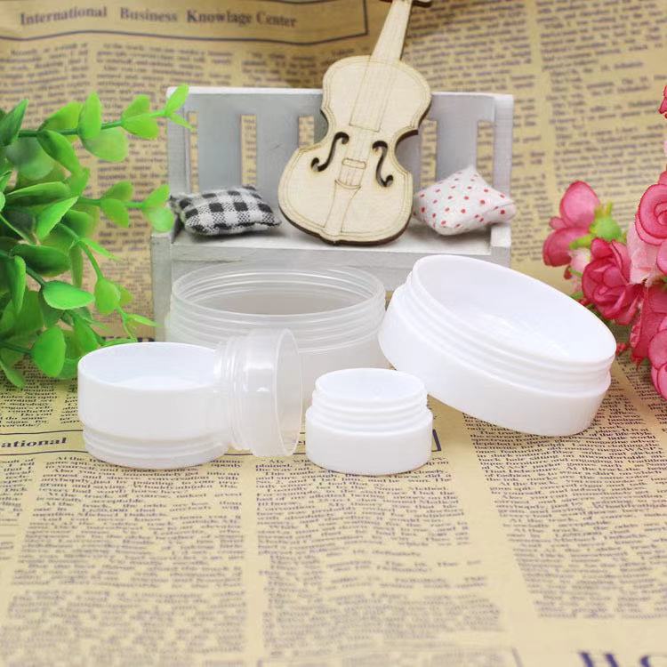 3g 5g 10g 30g 50g 100g Plastic Concave bottom roundtransparent white cosmetic facial cream jar