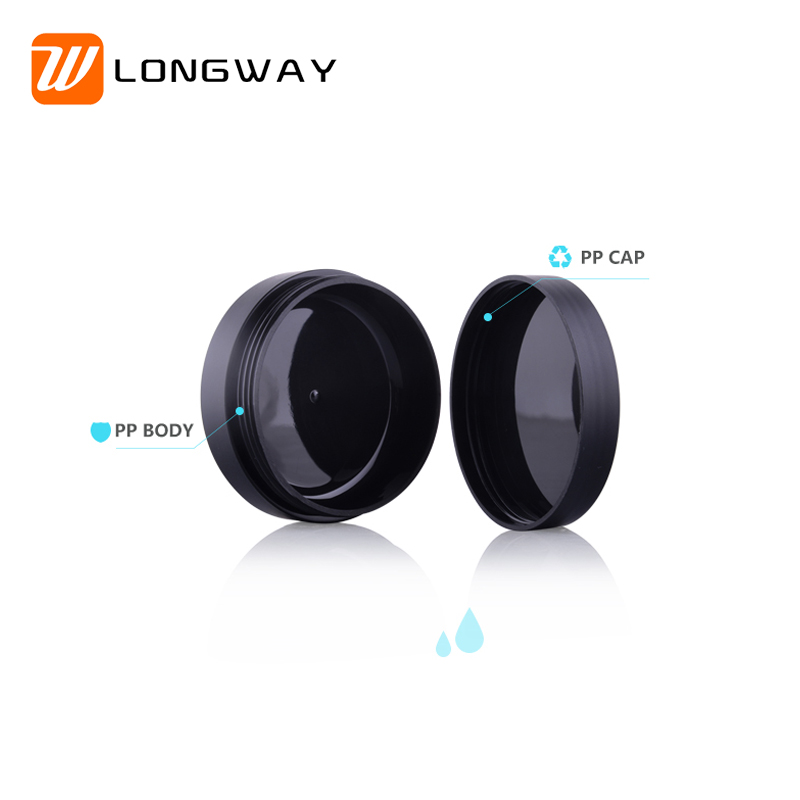 3g 5g 10g 30g 50g 80g 100g PP Plastic scrub matte cosmetic black cream Jar for skincare lip butter container 1oz