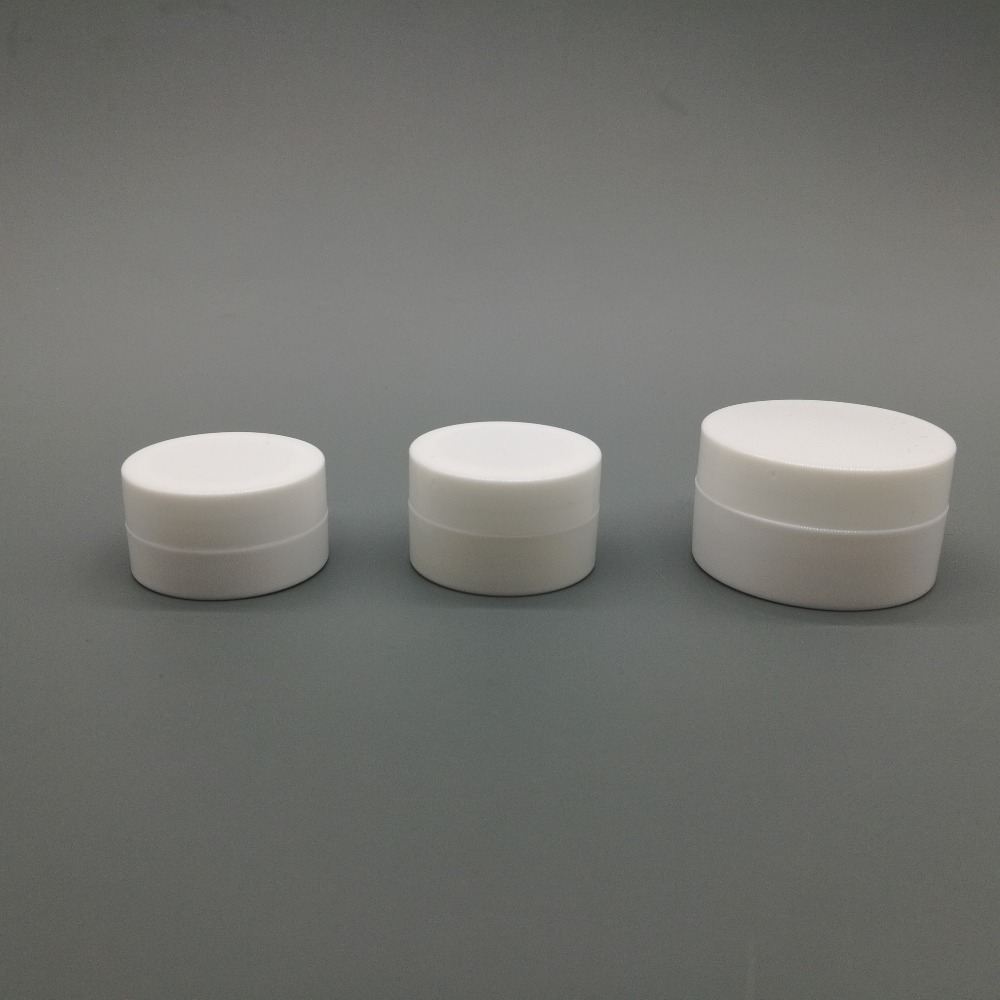 3g 5g 10g PP white cream container jar for makeup packaging Plastic empty jar with hollow bottom