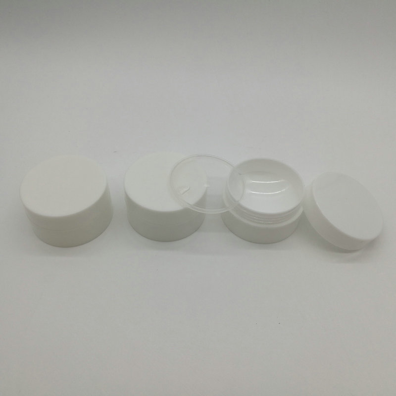 3g 5g 10g PP white cream container jar for makeup packaging Plastic empty jar with hollow bottom