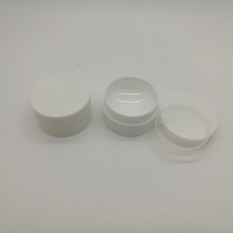 3g 5g 10g PP white cream container jar for makeup packaging Plastic empty jar with hollow bottom