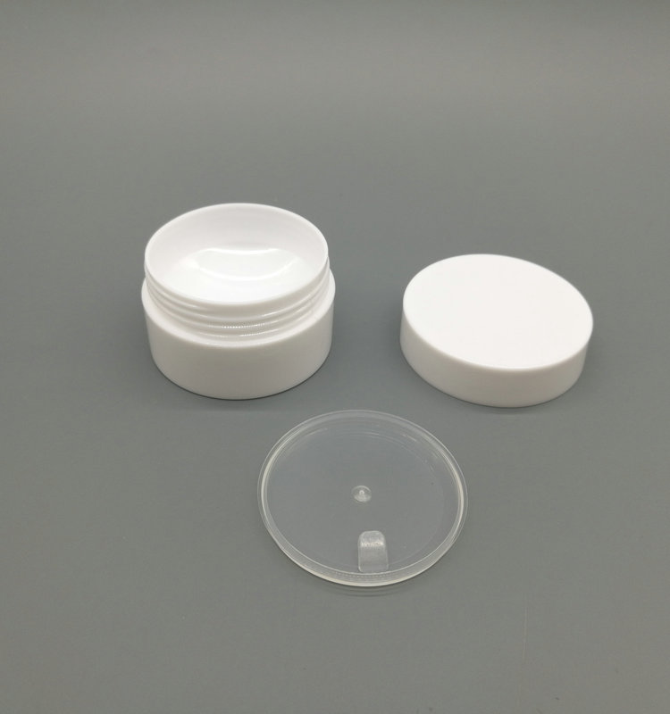 3g 5g 10g PP white cream container jar for makeup packaging Plastic empty jar with hollow bottom
