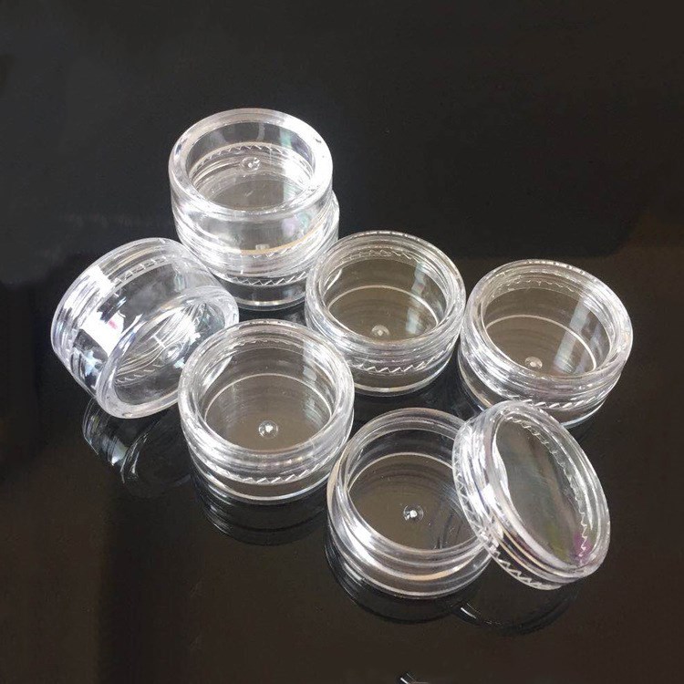 3g 5g 10g clear plastic jar clear cosmetic jar with colours lids for eye cream skin cream loose powder