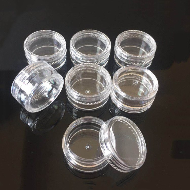 3g 5g 10g clear plastic jar clear cosmetic jar with colours lids for eye cream skin cream loose powder