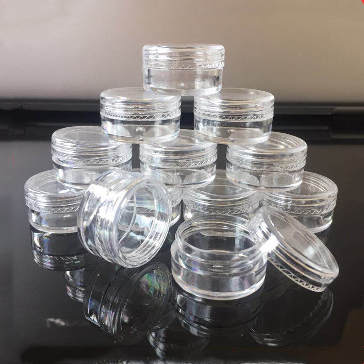 3g 5g 10g clear plastic jar clear cosmetic jar with colours lids for eye cream skin cream loose powder