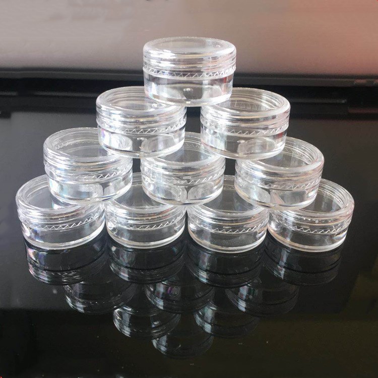 3g 5g 10g clear plastic jar clear cosmetic jar with colours lids for eye cream skin cream loose powder