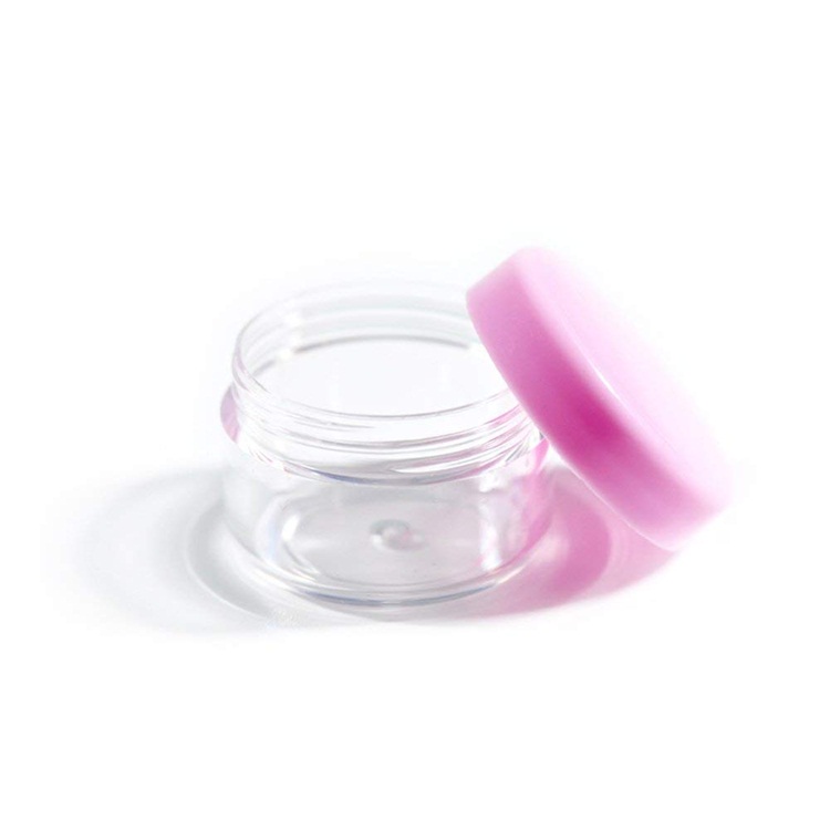 3g 5g 10g round empty small plastic cream jar with pink cap