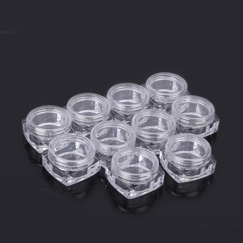 3g 5g 10g square empty loose powder jar clear plastic container jars empty eyeshadow container