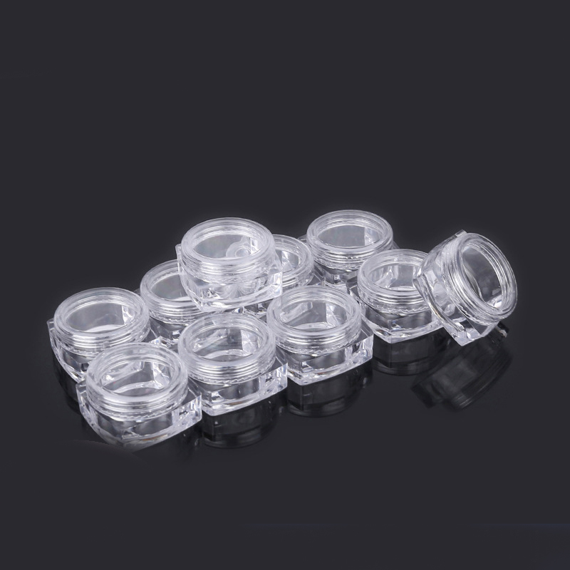 3g 5g 10g square empty loose powder jar clear plastic container jars empty eyeshadow container