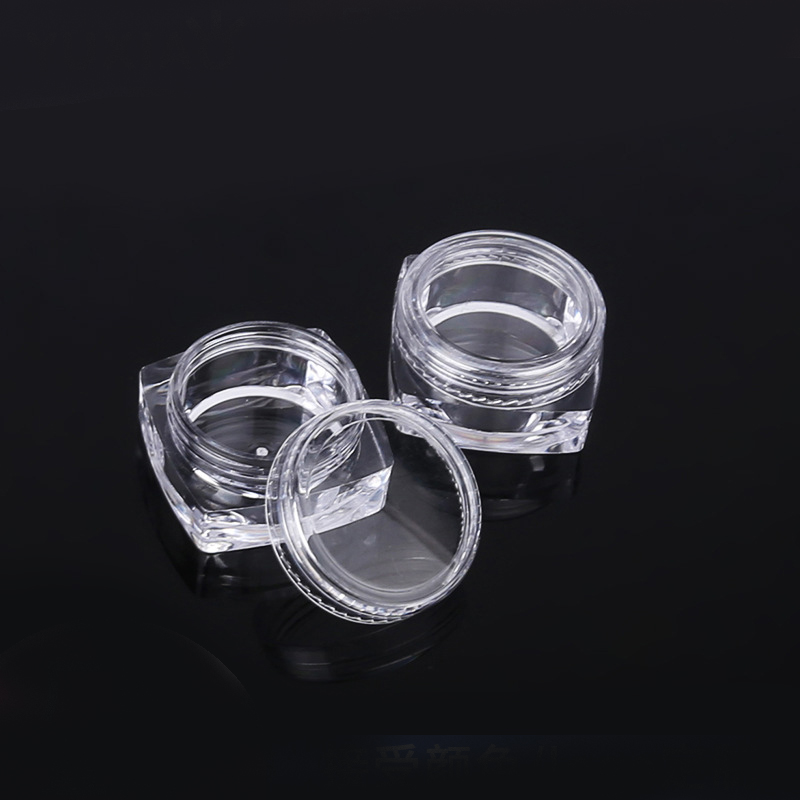 3g 5g 10g square empty loose powder jar clear plastic container jars empty eyeshadow container