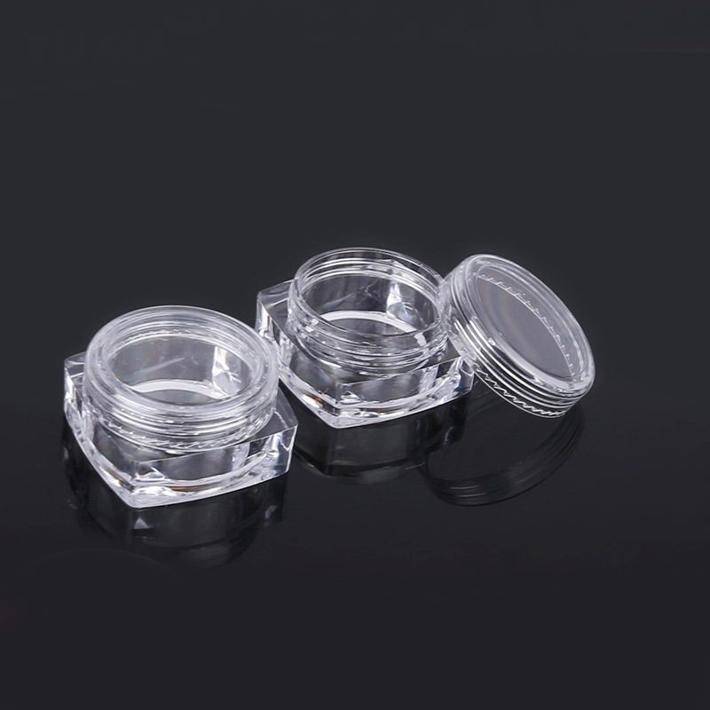 3g 5g 10g square empty loose powder jar clear plastic container jars empty eyeshadow container