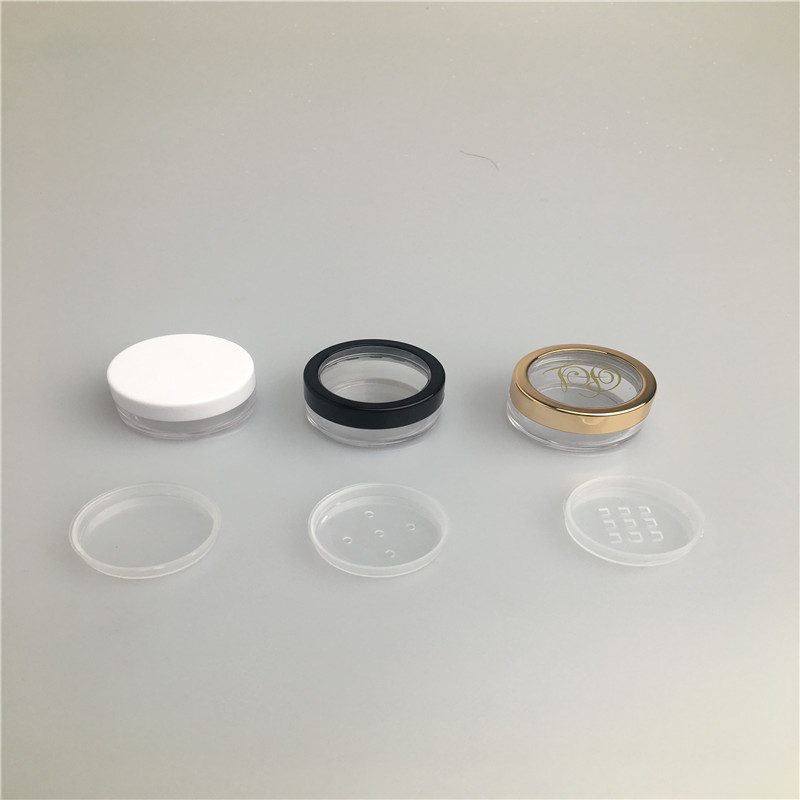 3g 5g 10g windows lid AS/PS/CBD loose powder jar glitter powder jar with sifter mini jar empty jar 3ml 5ml 10ml