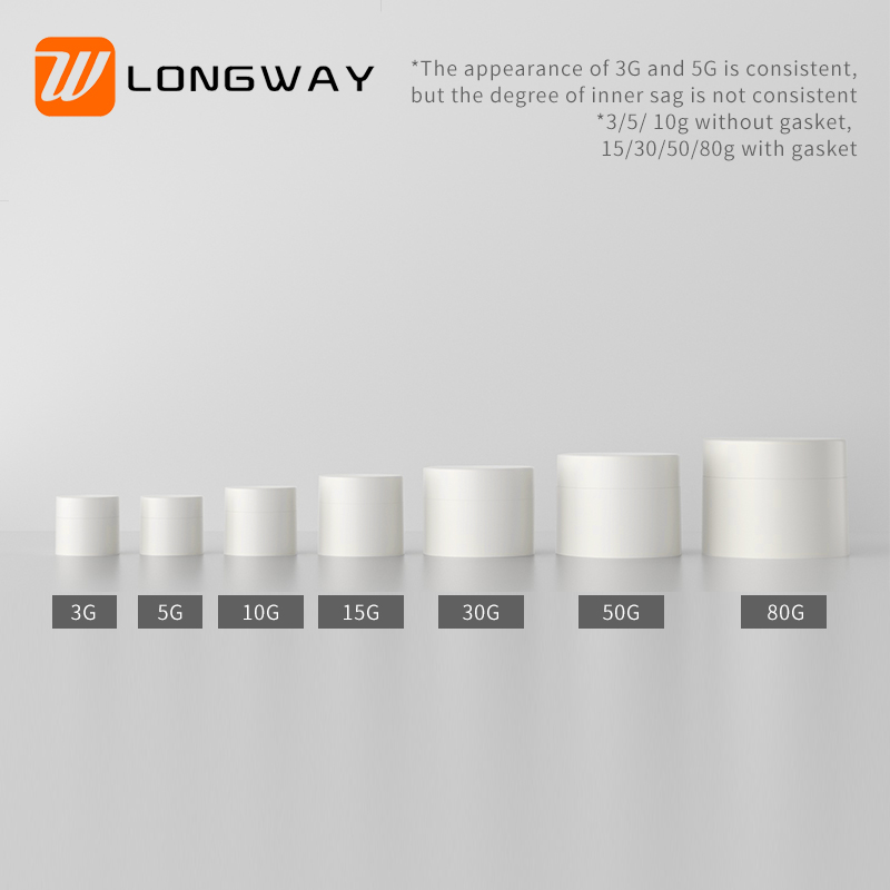 3g 5g 15g 20g 30g 50g empty luxurious plastic matte cream jar for cosmetic body butter container small sample packaging