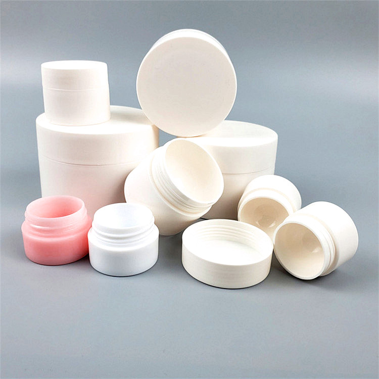 3g 5g 15g 30g 50g 80g matt white plastic cosmetic cream jar container fancy double wall jars