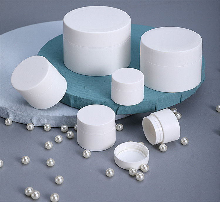 3g 5g 15g 30g 50g 80g matt white plastic cosmetic cream jar container fancy double wall jars