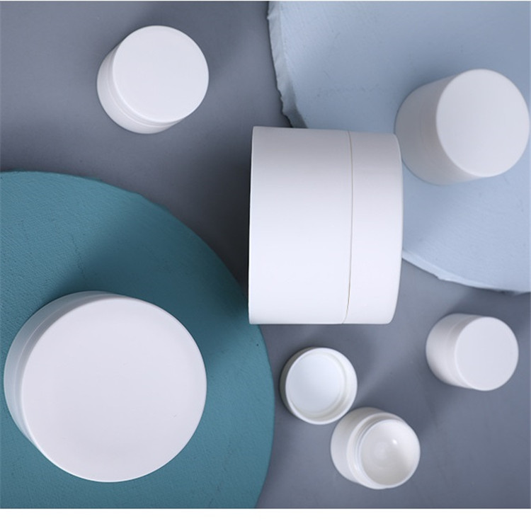 3g 5g 15g 30g 50g 80g matt white plastic cosmetic cream jar container fancy double wall jars