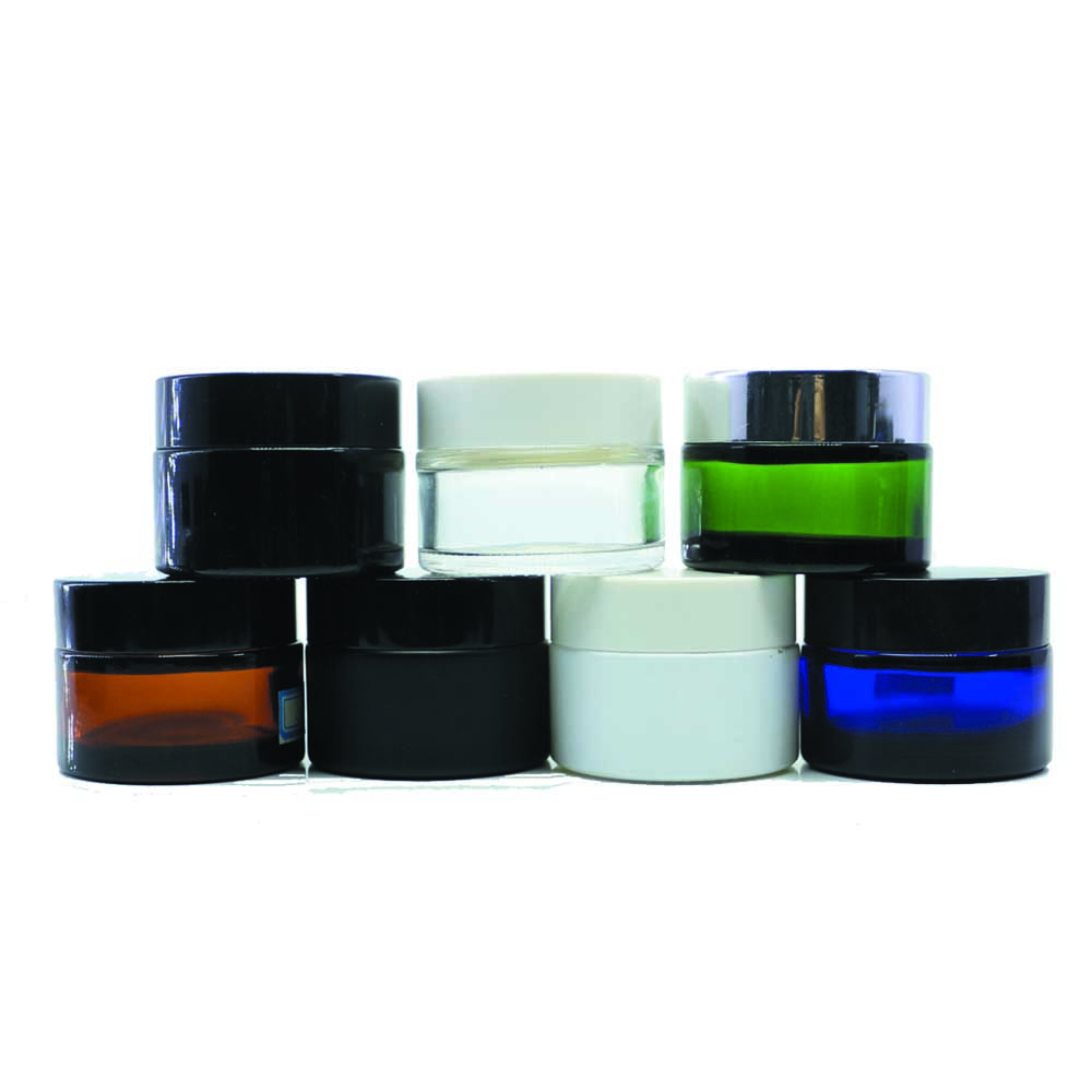 3g 5g 7g 10g 15g 20g 30g 50g 60g 80g 100g amber green blue clear black candle glass cosmetic cream jar with lid GCJ-K