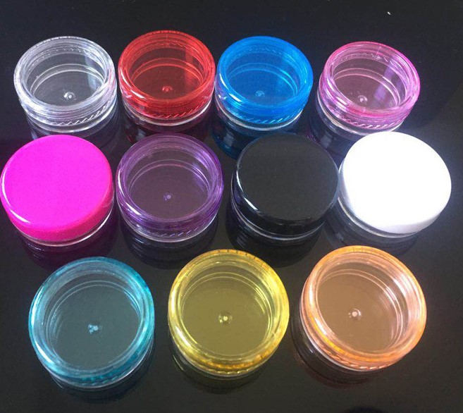 3g 5g 7g 10g 15g 20g Various Color Plastic Cosmetic empty Jar Round Shape Plastic Cosmetic Container PS Plastic Cream Jar
