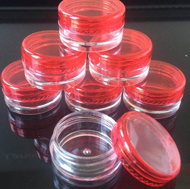 3g 5g 7g 10g 15g 20g Various Color Plastic Cosmetic empty Jar Round Shape Plastic Cosmetic Container PS Plastic Cream Jar