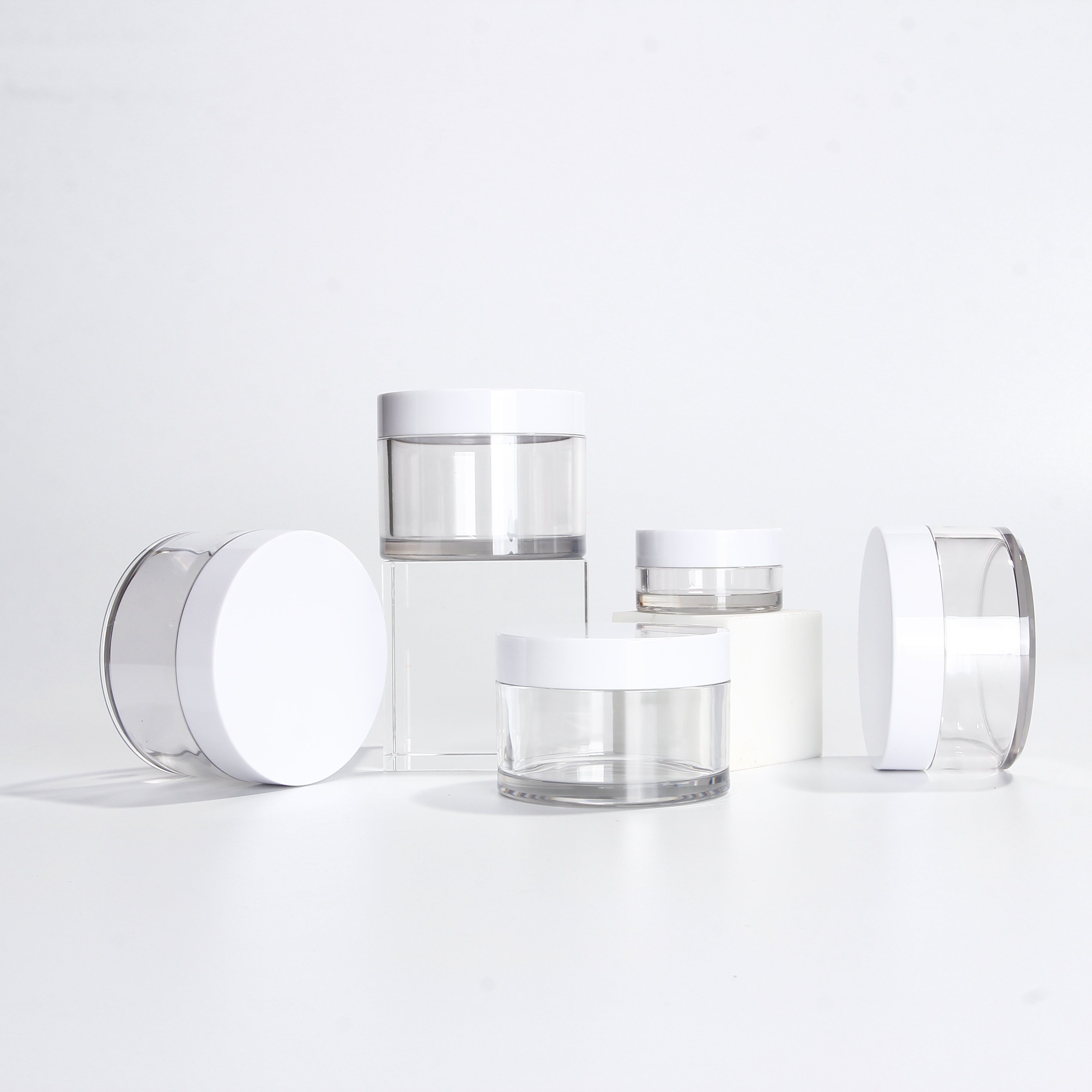 3g 5g 8g 10g Plastic Cosmetic Container Box Jar with Lid Empty Make-up Pot for Creams Sample Make-up Eyeshadow Lip Balm Storage