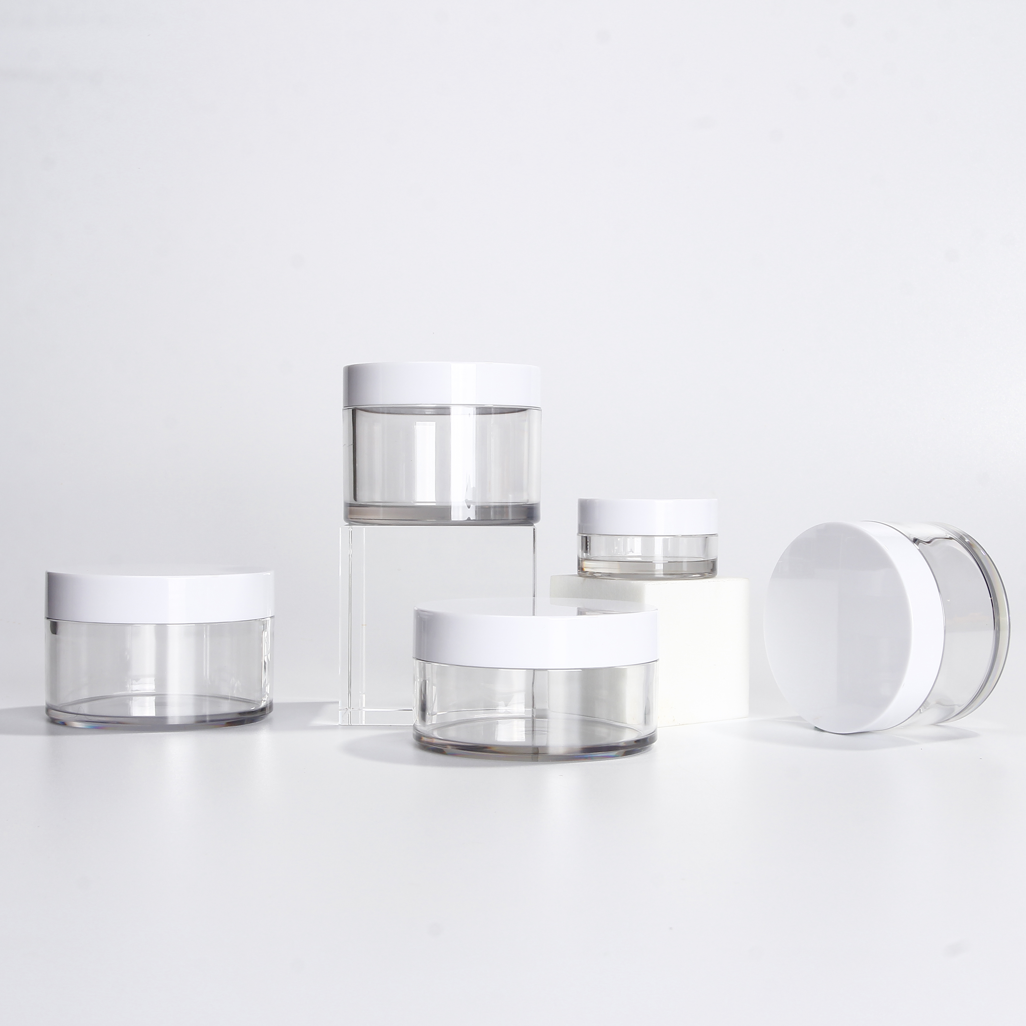 3g 5g 8g 10g Plastic Cosmetic Container Box Jar with Lid Empty Make-up Pot for Creams Sample Make-up Eyeshadow Lip Balm Storage