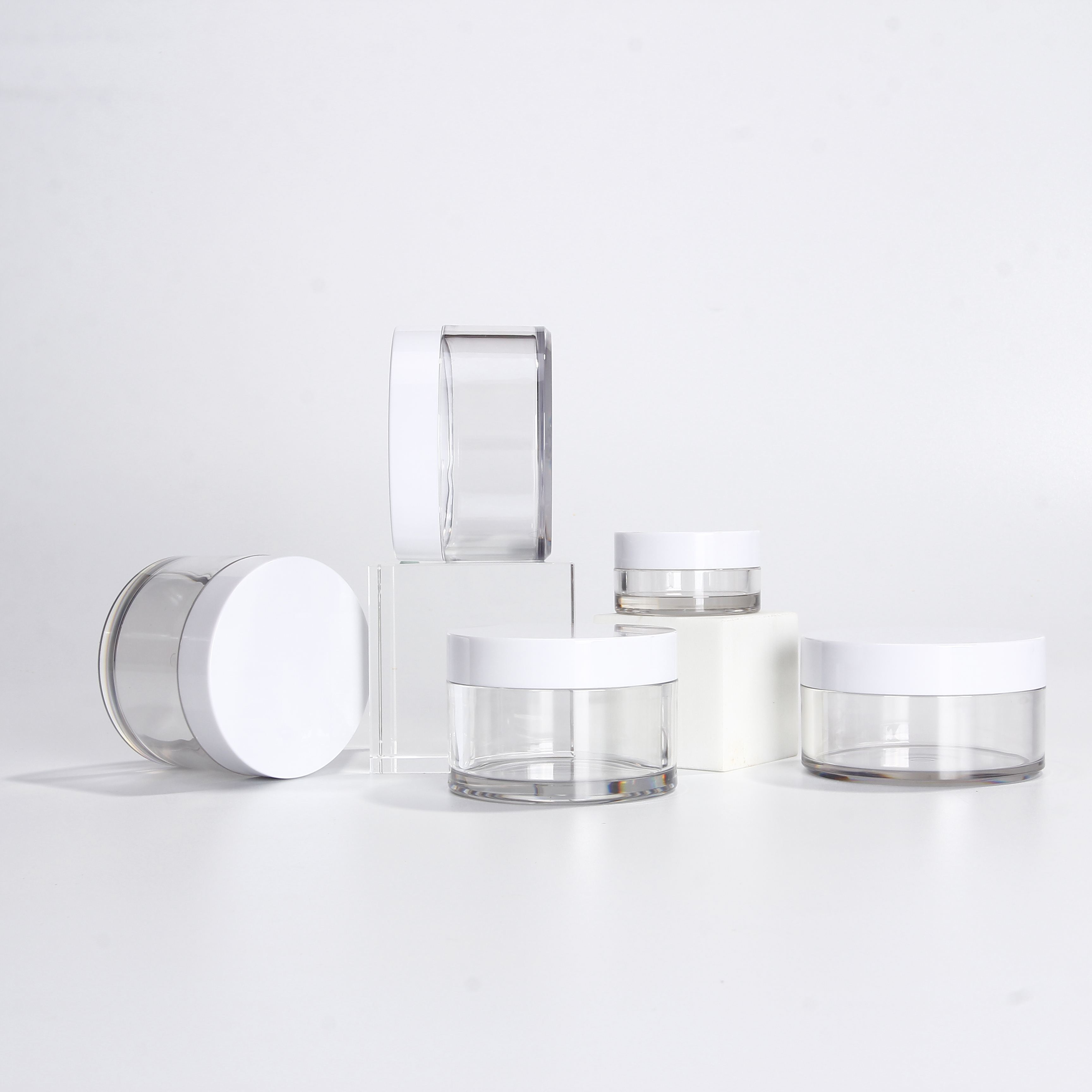 3g 5g 8g 10g Plastic Cosmetic Container Box Jar with Lid Empty Make-up Pot for Creams Sample Make-up Eyeshadow Lip Balm Storage