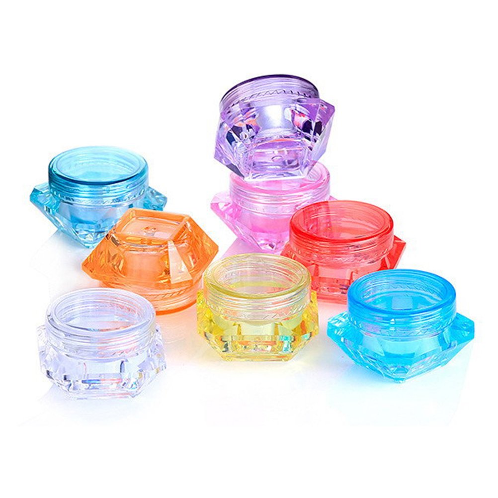 3g 5g Cosmetic Sample Empty Container Plastic Clear Cosmetic Pot Jars with Lids Diamond-shape