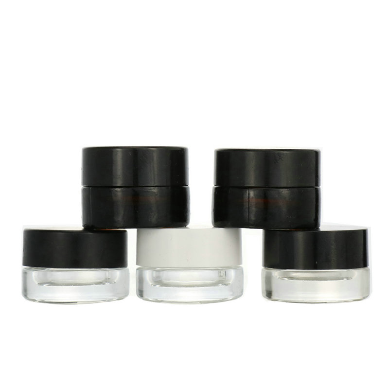 3g 5g Environmental empty bamboo lid glass cream jar, Cosmetic small frosted glass container