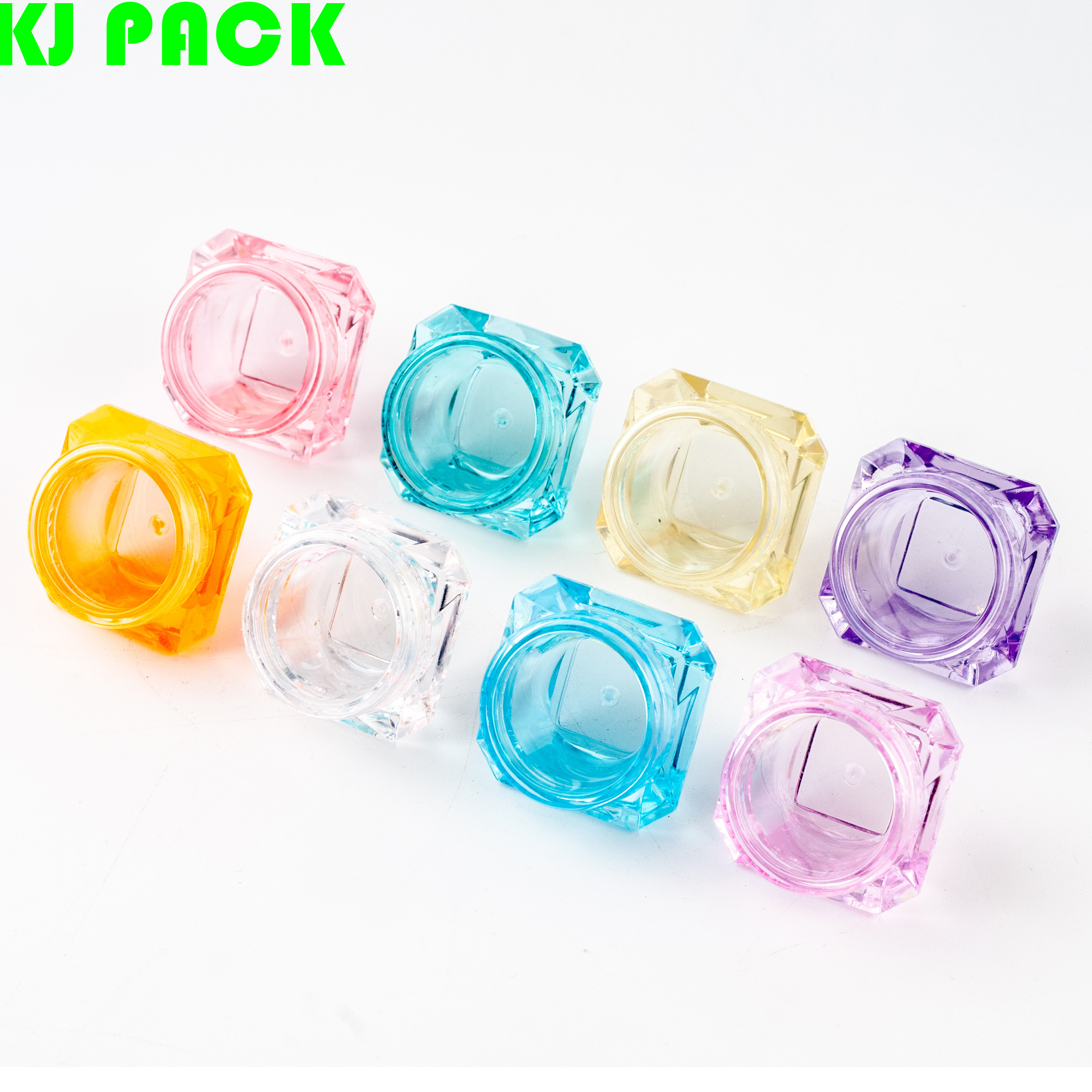 3g 5g Plastic Empty Sample Box,Diamond Shaped Transparent Bottle,PS Cosmetic Cream Jars