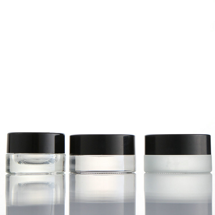 3g 5g Small Mini Cosmetic Container Glass Cream Jar with Plastic Lids