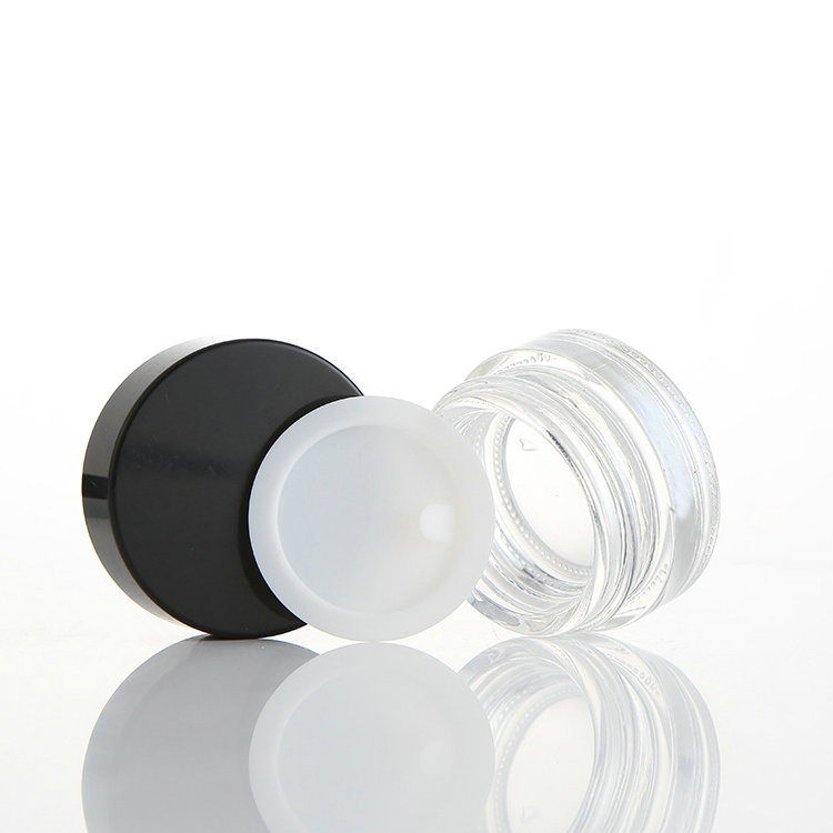 3g 5g Small Mini Cosmetic Container Glass Cream Jar with Plastic Lids
