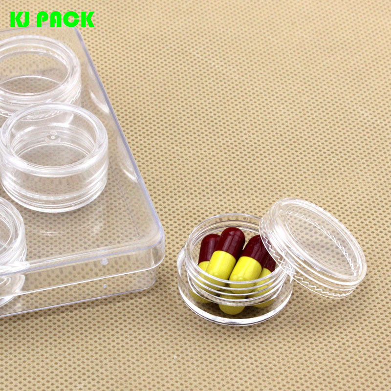 3g 5g Transparent Plastic Travel Sample Empty Cosmetic Containers Box, for Makeup Face Jar Pot,12Pcs In Box