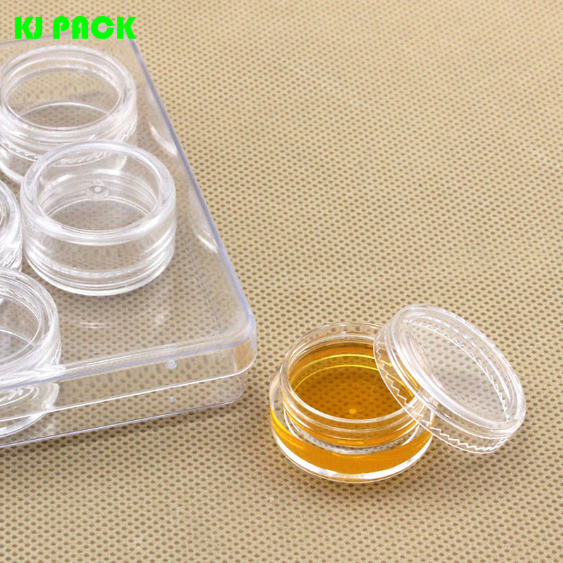 3g 5g Transparent Plastic Travel Sample Empty Cosmetic Containers Box, for Makeup Face Jar Pot,12Pcs In Box