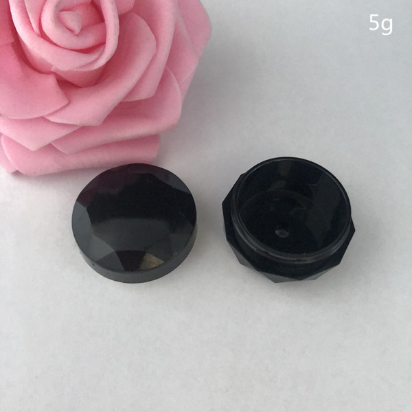 3g 5g black diamond shape eye cream jar with white black clear cap, facial cream cosmetic jar