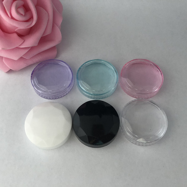 3g 5g black diamond shape eye cream jar with white black clear cap, facial cream cosmetic jar