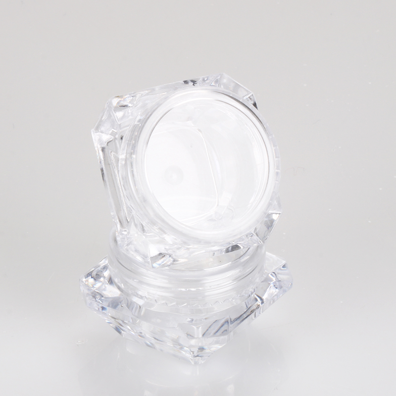 3g 5g clear nail powder container square color gel dipping glitter jar